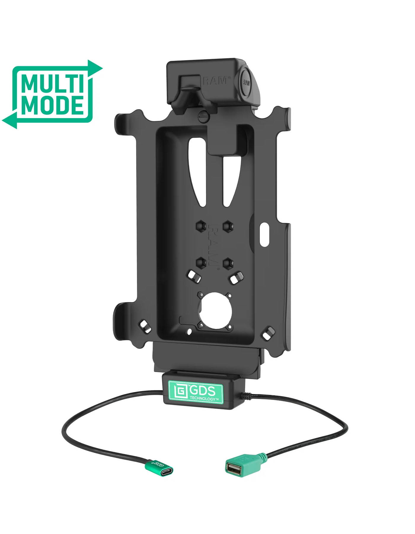 RAM Mounts GDS Tough-Dock Halteschale (Schnappverschluss) für Samsung Tab Active4 Pro & Active5 Pro - in IntelliSkin Schutzhülle - Multi-Mode - USB-C & USB-A-Anschluss