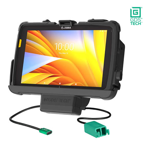 RAM Mounts GDS EZ-Roll'r Halteschale für Zebra ET40 & ET45 (8 Zoll) Tablets in IntelliSkin Schutzhülle - USB-C & Dual USB-A-Anschluss - AMPS 4-Loch Aufnahme - VESA 75x75 - Schrauben-Set