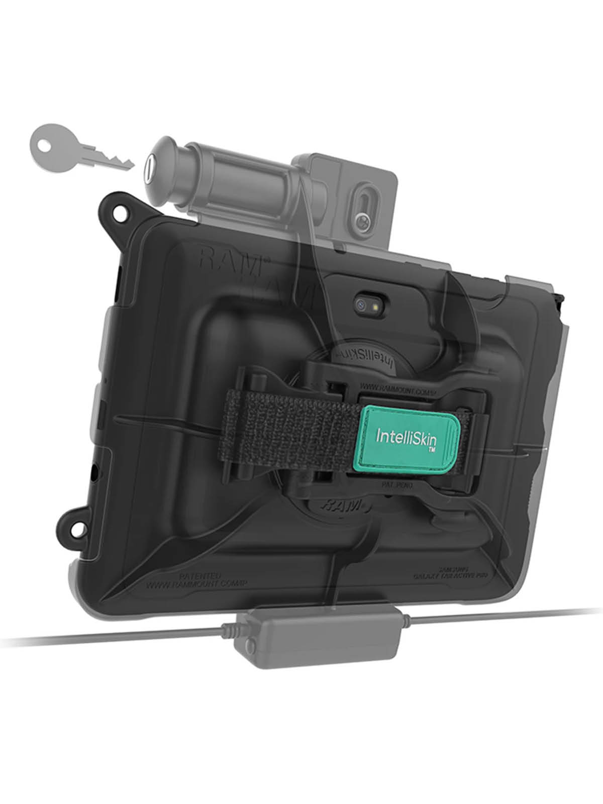 RAM Mounts Form-Fit Halteschale (Schlüsselverriegelung) für Samsung Tab Active4 Pro & Active5 Pro - in OEM/RAM Schutzhülle - USB-C & USB-C/A-Anschluss