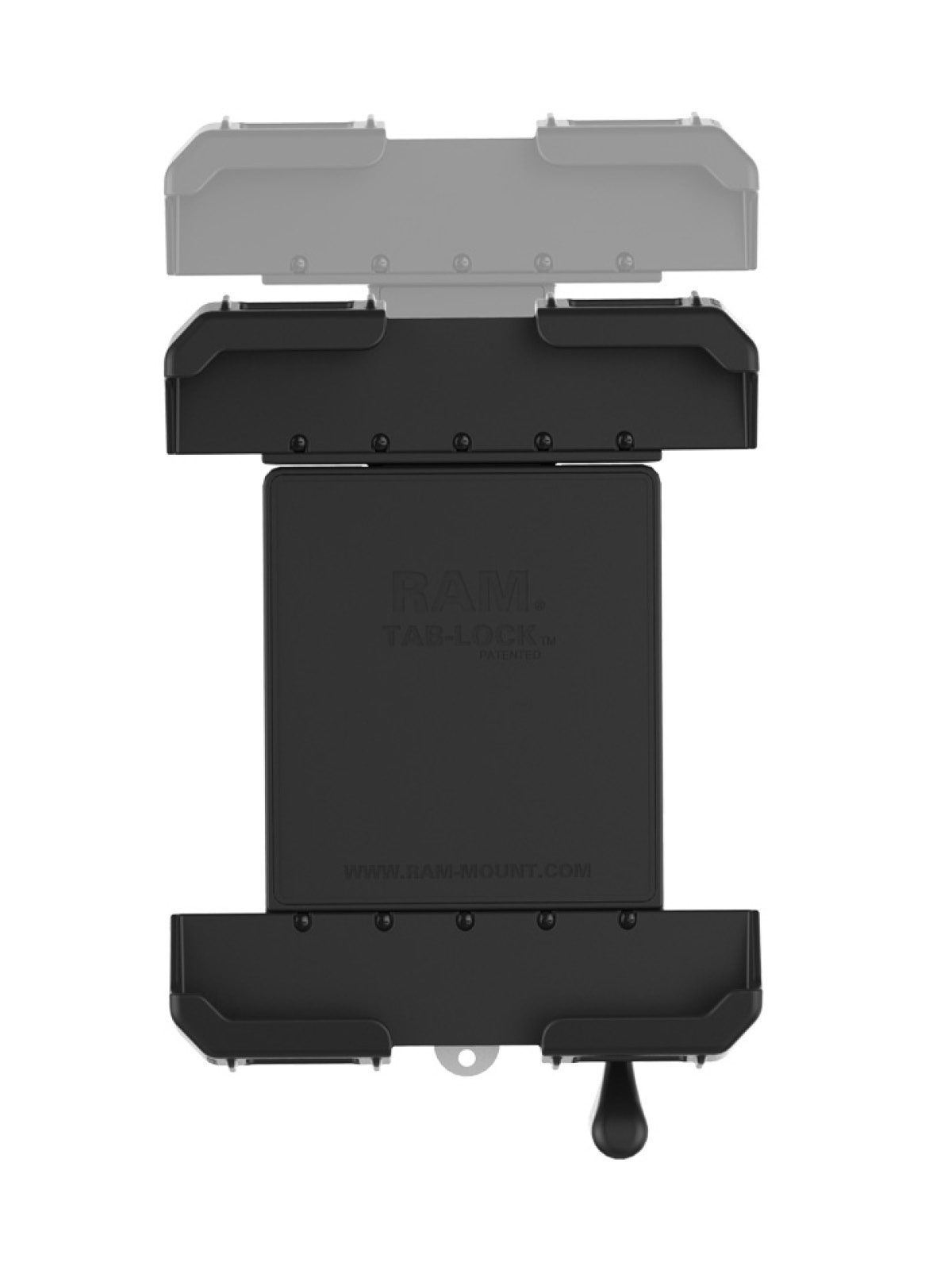 RAM Mounts Universal Tab-Lock Halteschale (abschließbar) für 10,1-10,5 Zoll Tablets (mit/ohne Schutzgehäuse/-hüllen) - AMPS-Aufnahme, Schrauben-Set