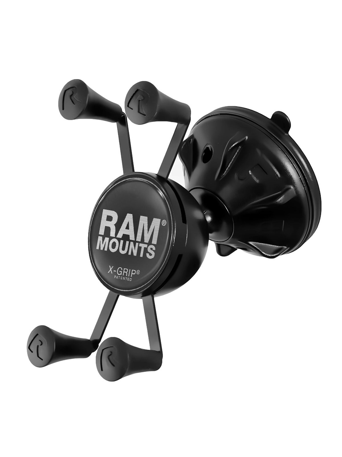 RAM Mounts Mighty Buddy Saugfuss-Halterung mit X-Grip Halteklammer für Smartphones bis 82,6 mm Breite - direkte Anbindung