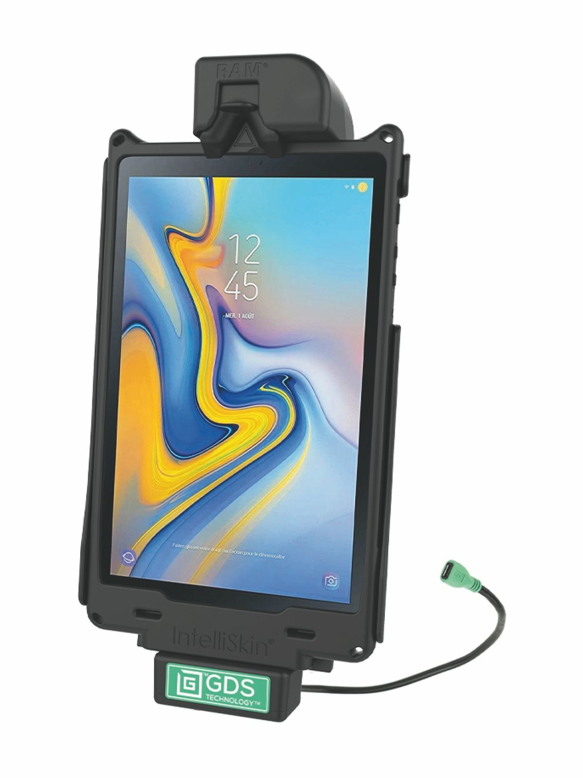 RAM Mounts GDS Tough-Dock Halteschale (Schnappverschluss) für Samsung Tab A 10.5 - in IntelliSkin Schutzhülle - Micro-USB-Anschluss