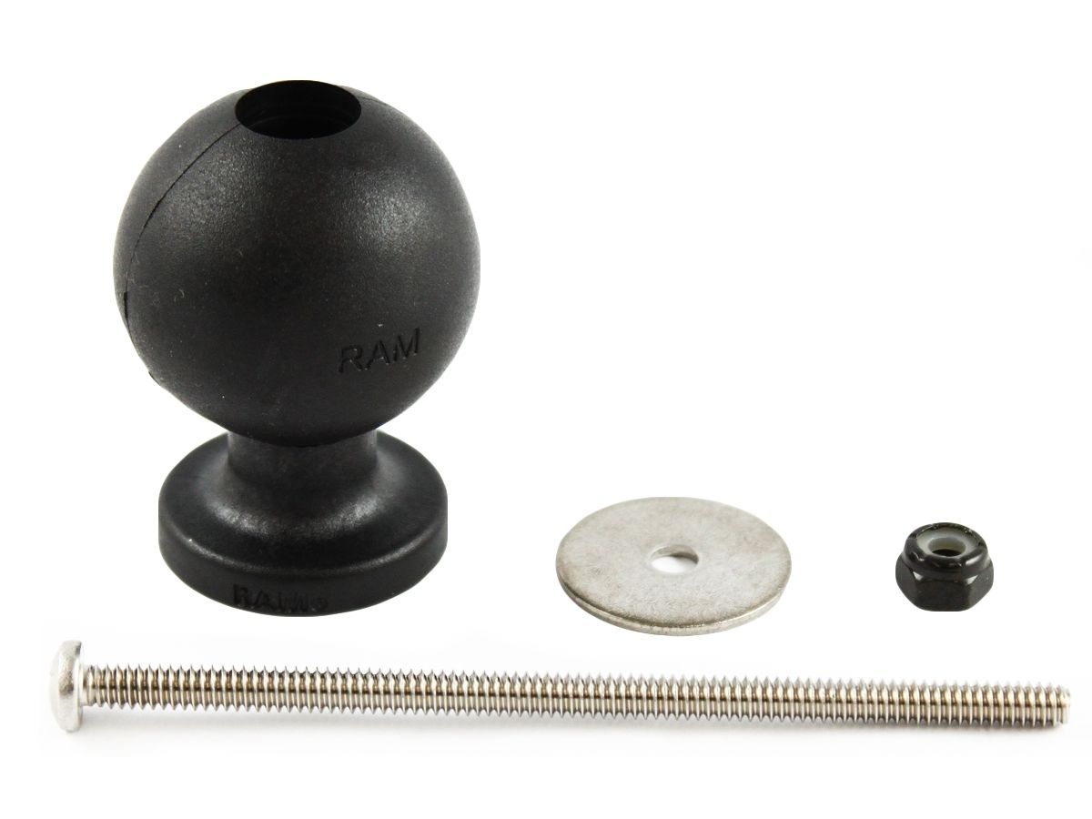 RAM Mounts Verbundstoff-Basiskugel (5 Spot Rod) - Gewindestift, Unterlegscheibe, Schraube, C-Kugel (1,5 Zoll), im Polybeutel
