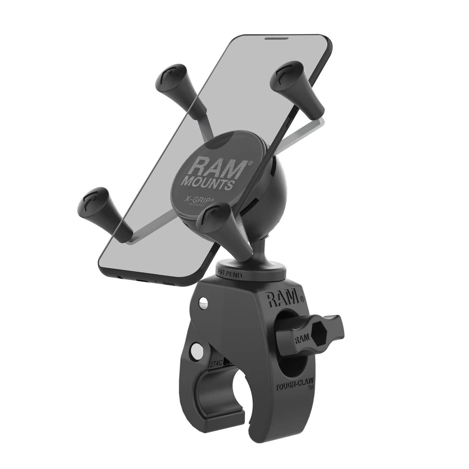 RAM Mounts X-Grip Klemm-Halterung für Smartphones - Bis 82,55 mm Breite - Snap-Link Tough-Claw Klein (Durchmesser 15,87 mm bis 28,95 mm) - Snap-Link (3/4 Zoll)