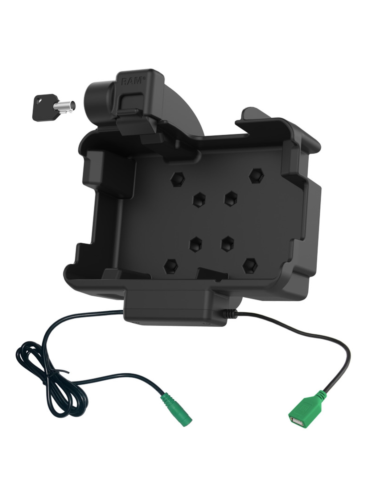 RAM Mounts Form-Fit Halteschale für Panasonic FZ-S1 & FZ-L1 - abschließbar, Strom-/Daten-Anbindung, AMPS 4-Loch- / VESA 75x75 Aufnahme