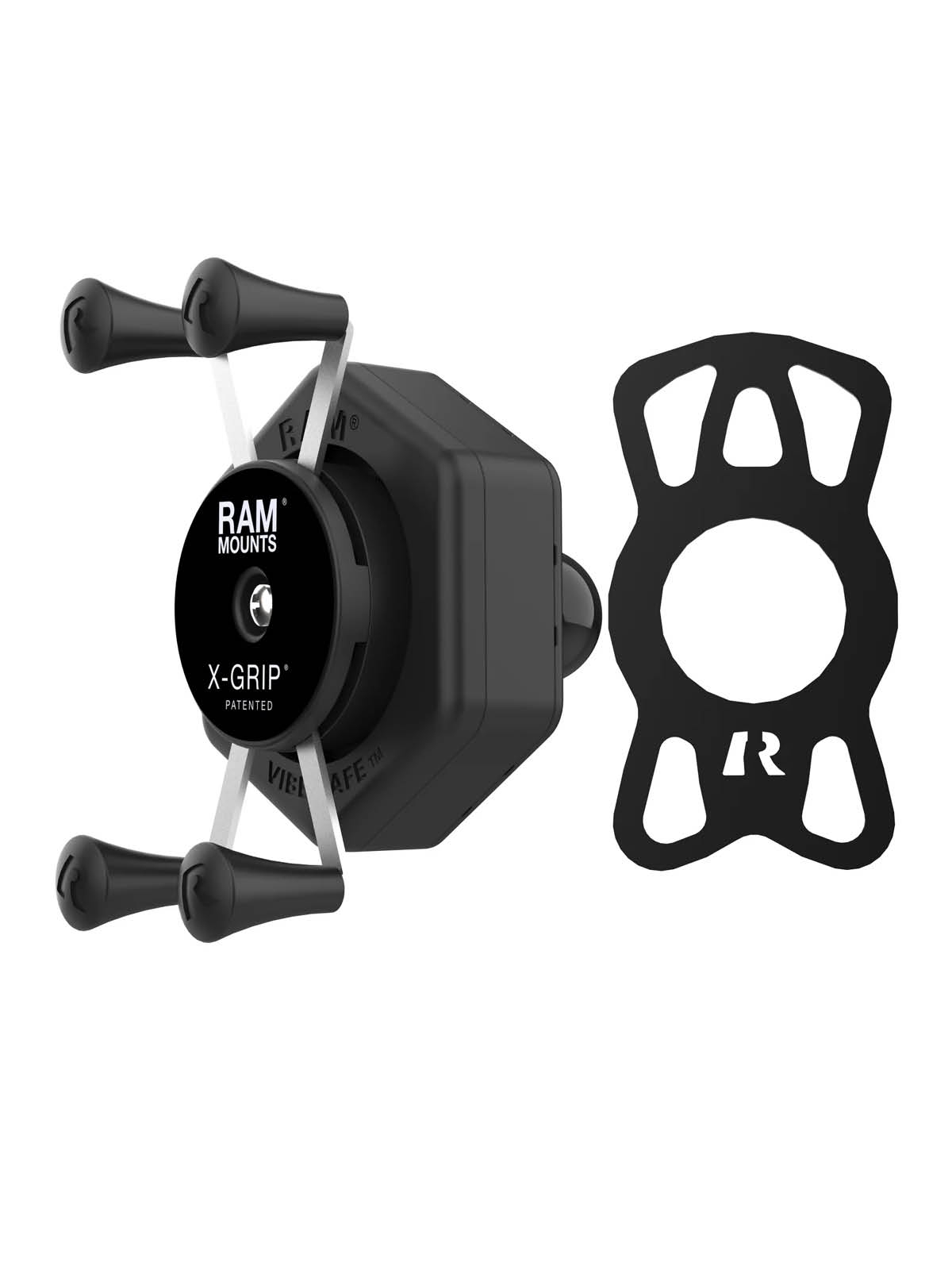 RAM Mounts X-Grip Halteklammer für Smartphones bis 82,6 mm Breite mit Vibe-Safe Adapter - B-Kugel (1 Zoll)