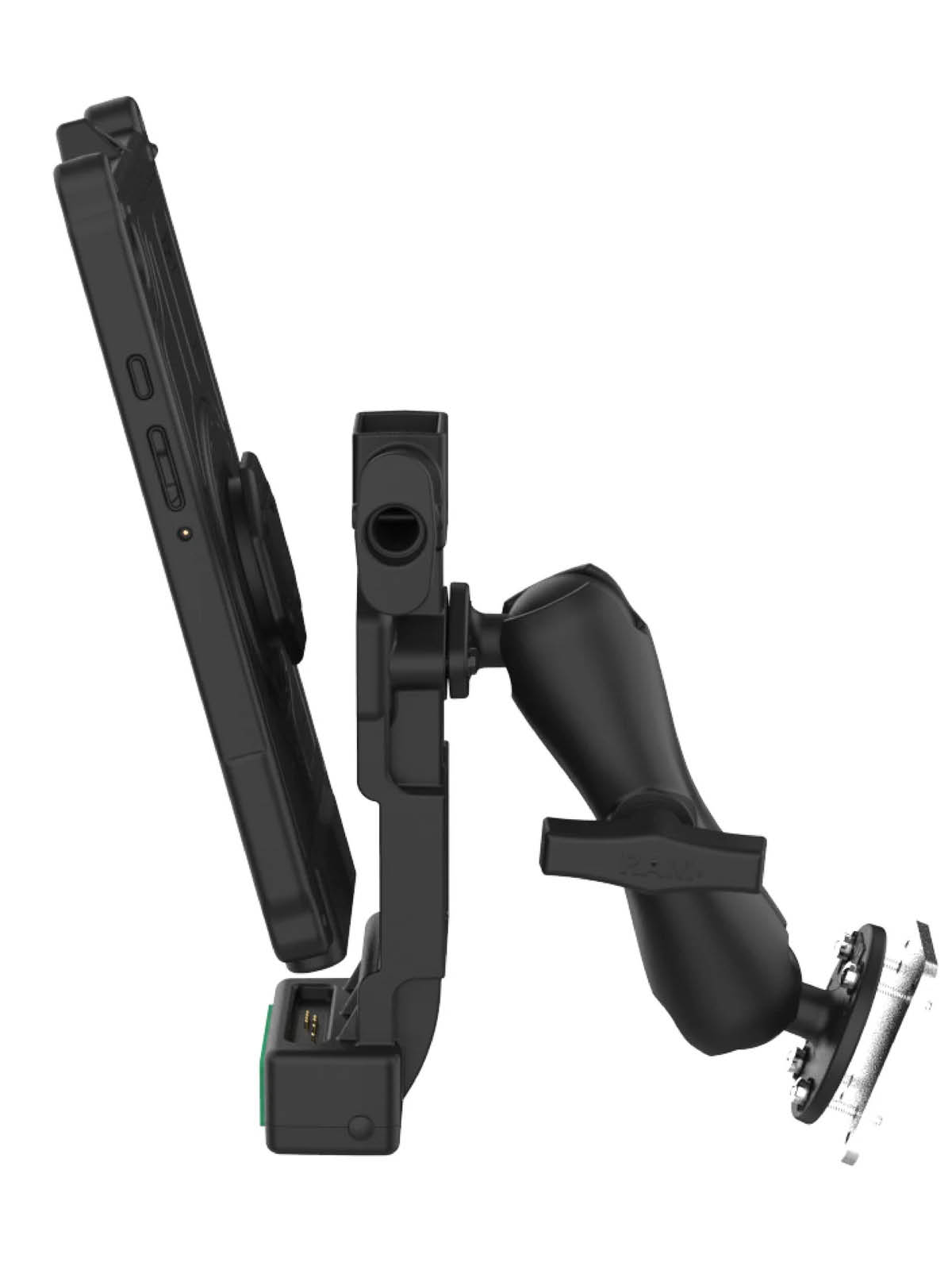 RAM Mounts GDS® Uni-Conn™ Fahrzeughalterung inkl. PTT Mikrofon mit Lautsprecher für Zello - C-Kugel (1,5 Zoll), 4-Loch AMPS