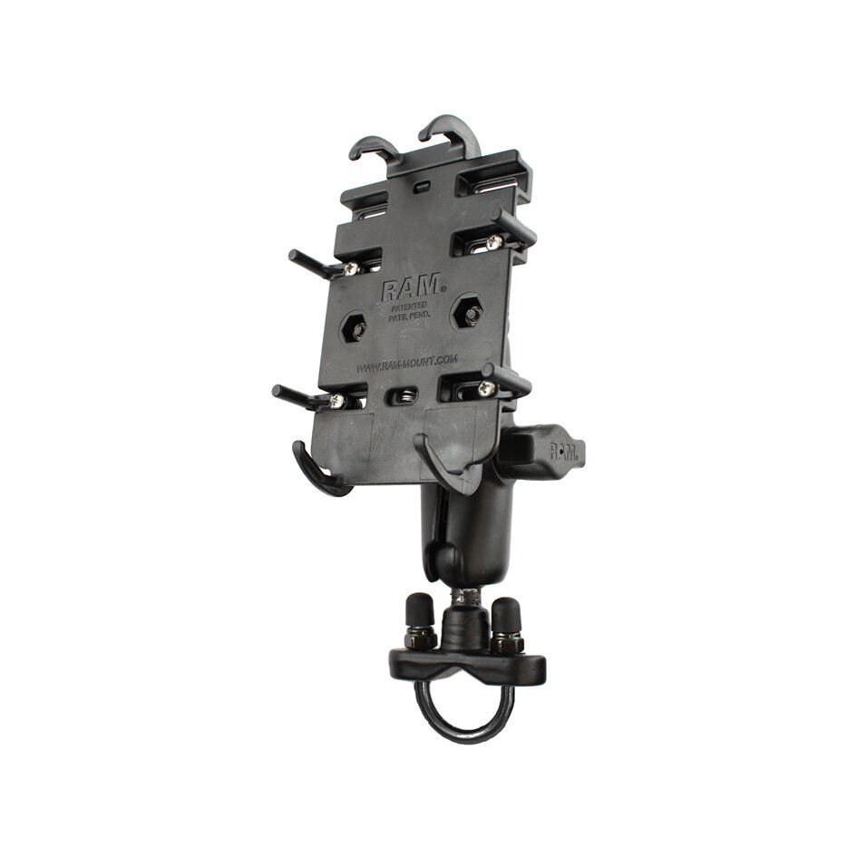 RAM Mounts Universal Lenker-Halterung - B-Kugel (1 Zoll), Rohr-Klemme, mittlerer Verbindungsarm, Universal-Halteschale