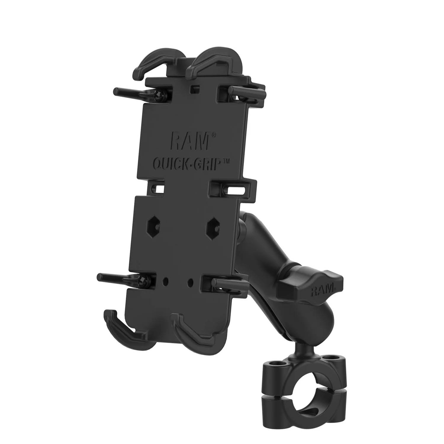 RAM Mounts Torque Quick-Grip Universal-Halterung - B-Kugel (1 Zoll), Torque-Basis (19-25 mm Durchmesser), mittlerer Verbindungsarm