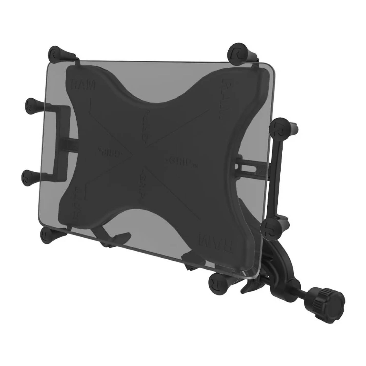 RAM Mounts X-Grip Luftfahrt-Halterung für 9-11 Zoll Tablets - Runde Basisplatte - Mittlerer Verbindungsarm - Steuerhornklammer (Klemmbereich 15,87 mm - 31,75 mm) - B-Kugel (1 Zoll)
