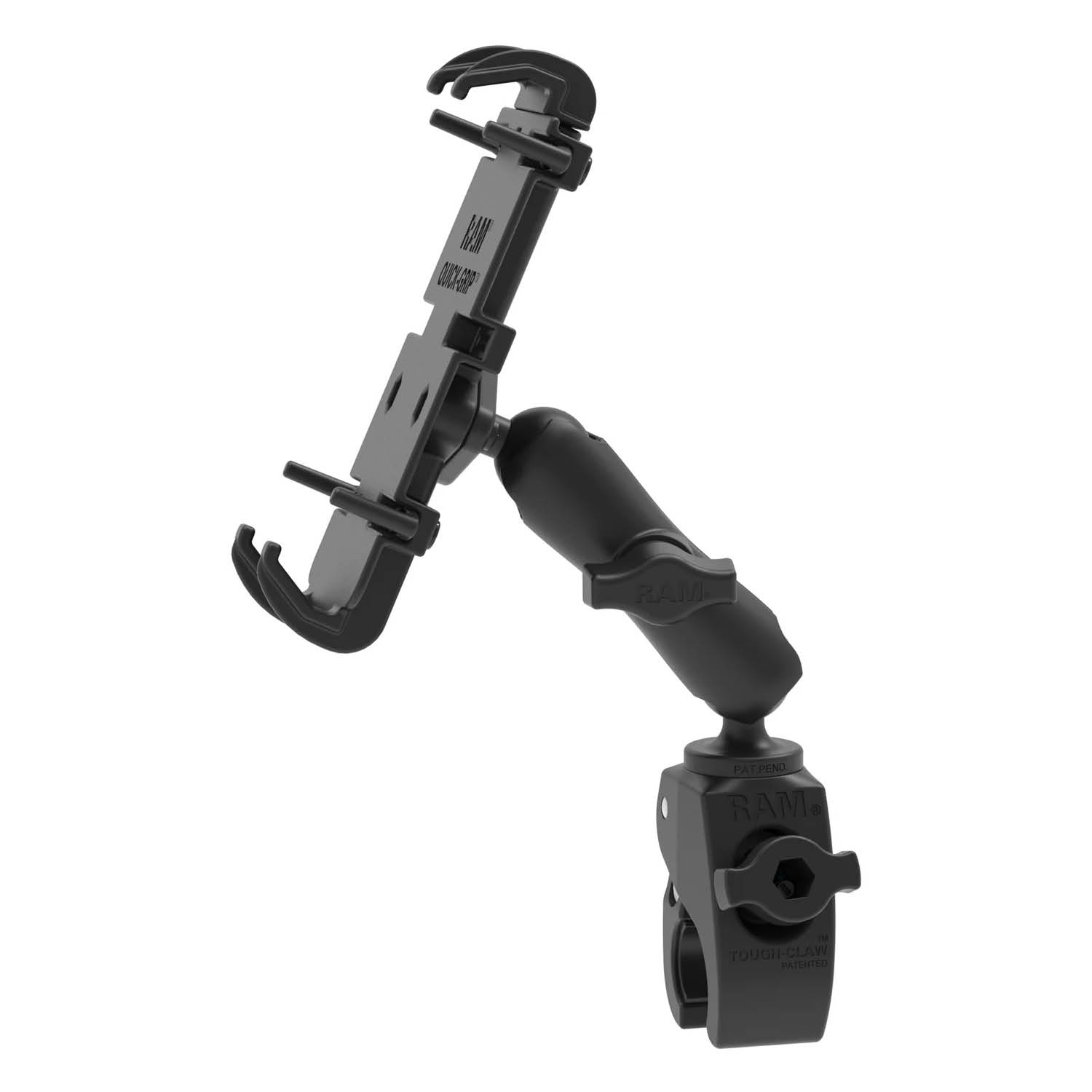 RAM Mounts Tough-Claw Halterung mit Quick-Grip XL Universal-Halteschale - B-Kugel (1 Zoll), Tough-Claw klein (Durchmesser 15,9-29,0 mm)