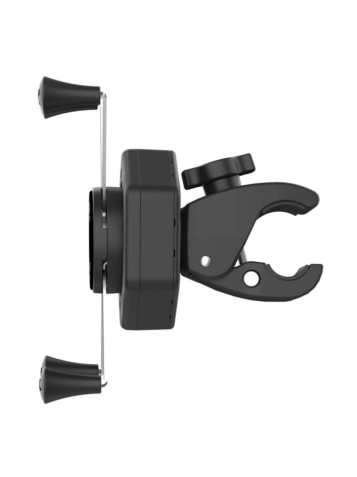 RAM Mounts X-Grip Halterung für Smartphones bis 114,3 mm Breite mit Vibe-Safe Adapter und kleiner ToughClaw (Durchmesser 15,9-29,0 mm)