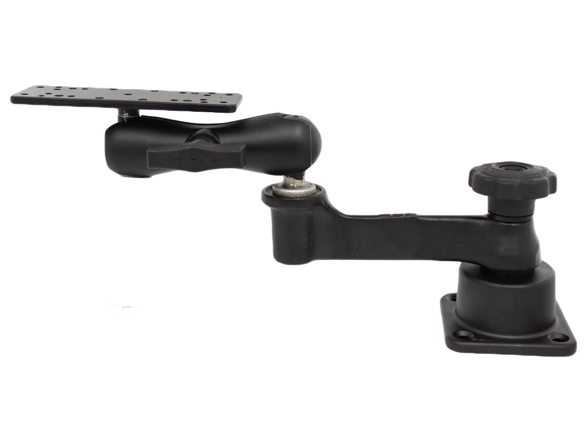 RAM Mounts Schwenkarm für Marine-GPS - Horizontal-Basis, mittlerer Verbindungsarm, rechteckige Universal-Platte (ca. 158 x 50 mm, diverse Lochraster), C-Kugel (1,5 Zoll)