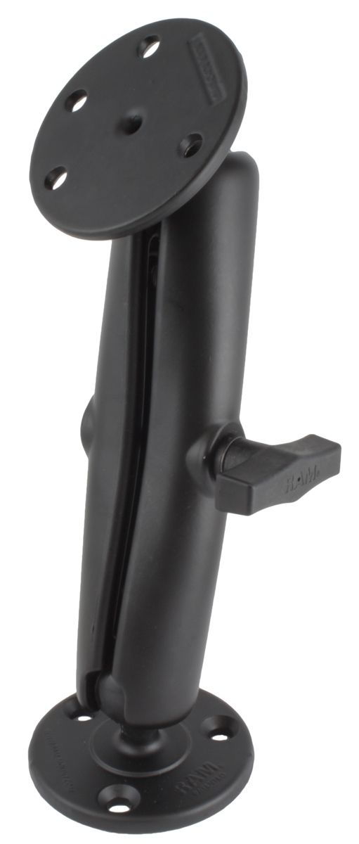 RAM Mounts Aufbau-Set - 2x runde Basisplatte, langer Verbindungsarm, C-Kugel (1,5 Zoll), im Polybeutel