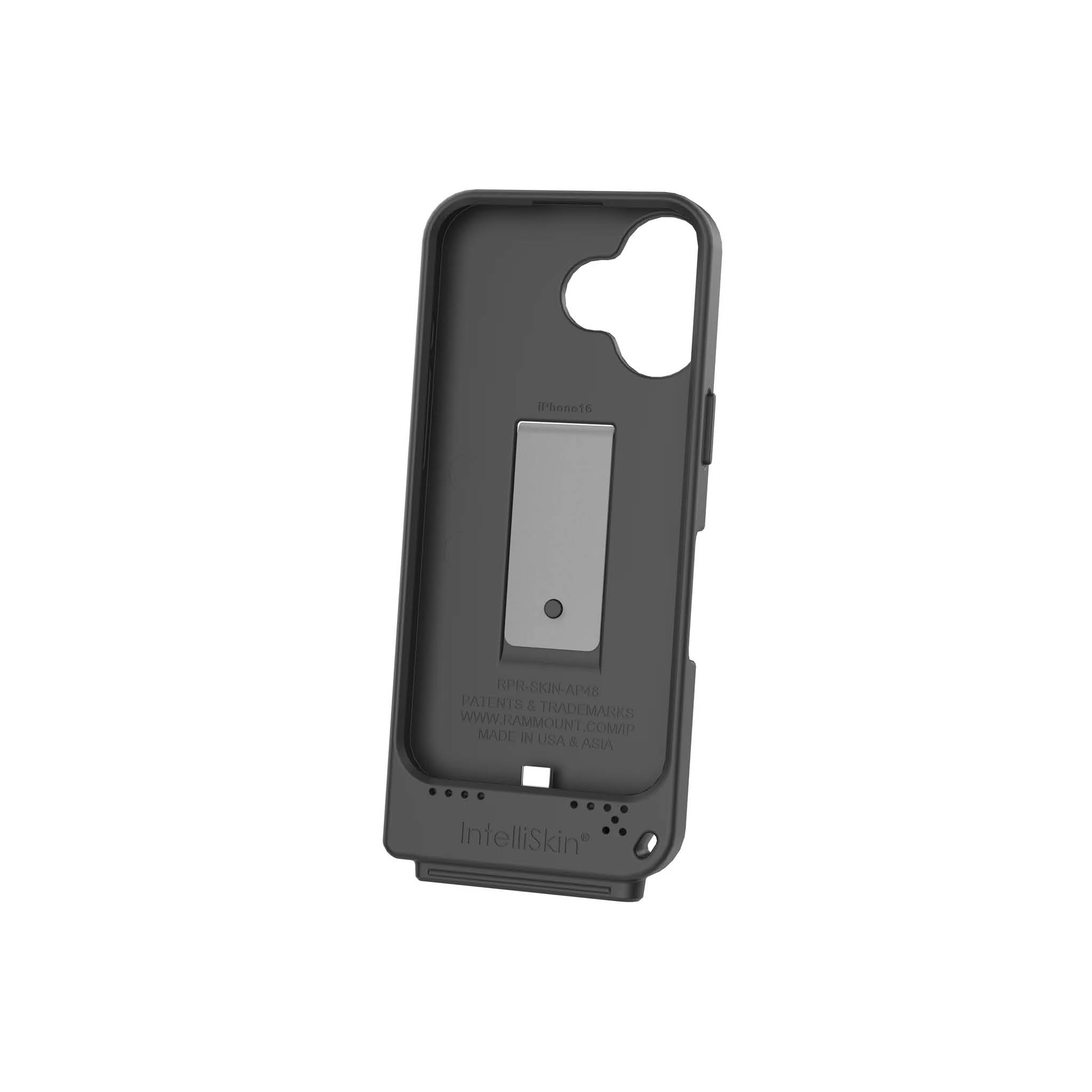RAM Mounts IntelliSkin Ladeschutzhülle für Apple iPhone 16 - Externer USB-C-Anschluss, GDS-Technologie