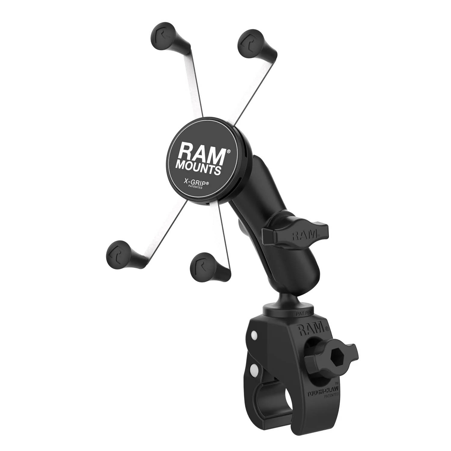 RAM Mounts X-Grip Klemm-Halterung für Smartphones bis 114,3 mm Breite - B-Kugel (1 Zoll), kleine Tough-Claw (Durckmesser 15,9-29,0 mm)