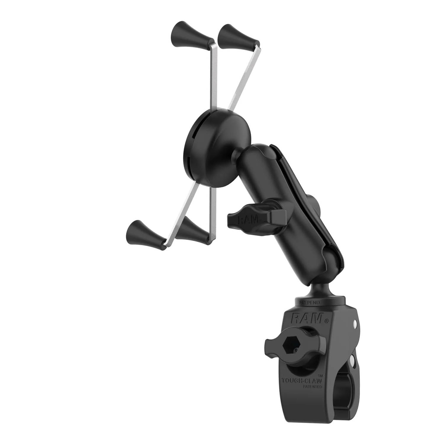 RAM Mounts X-Grip Klemm-Halterung für Smartphones bis 114,3 mm Breite - B-Kugel (1 Zoll), kleine Tough-Claw (Durckmesser 15,9-29,0 mm)