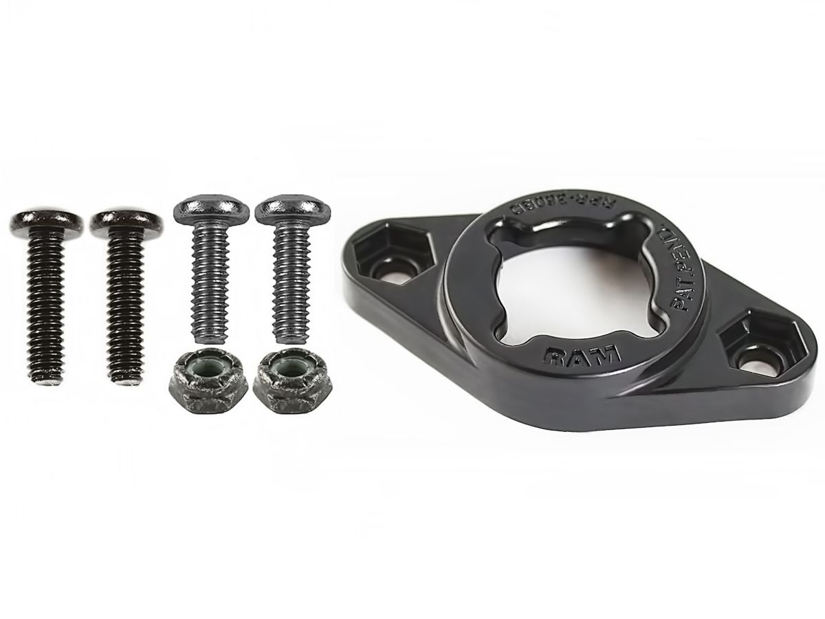 RAM Mounts Diamond-Adapterplatte (Trapez) für EZ-ON/OFF Systeme - Verbundstoff, Schrauben-Set, im Polybeutel