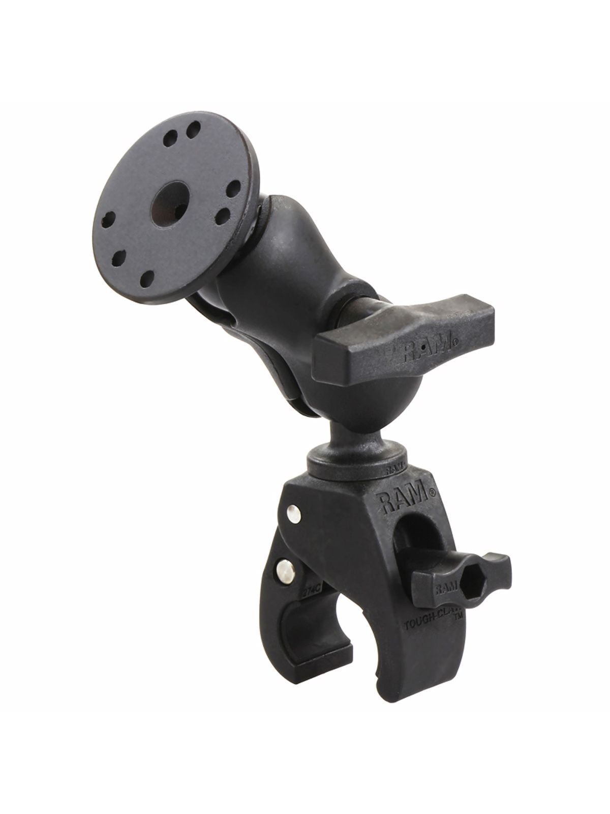 RAM Mounts Tough-Claw Set - C-Kugel (1,5 Zoll), Tough-Claw klein (Durchmesser 15,9-29,0 mm), kurzer Verbindungsarm (ca. 90 mm)