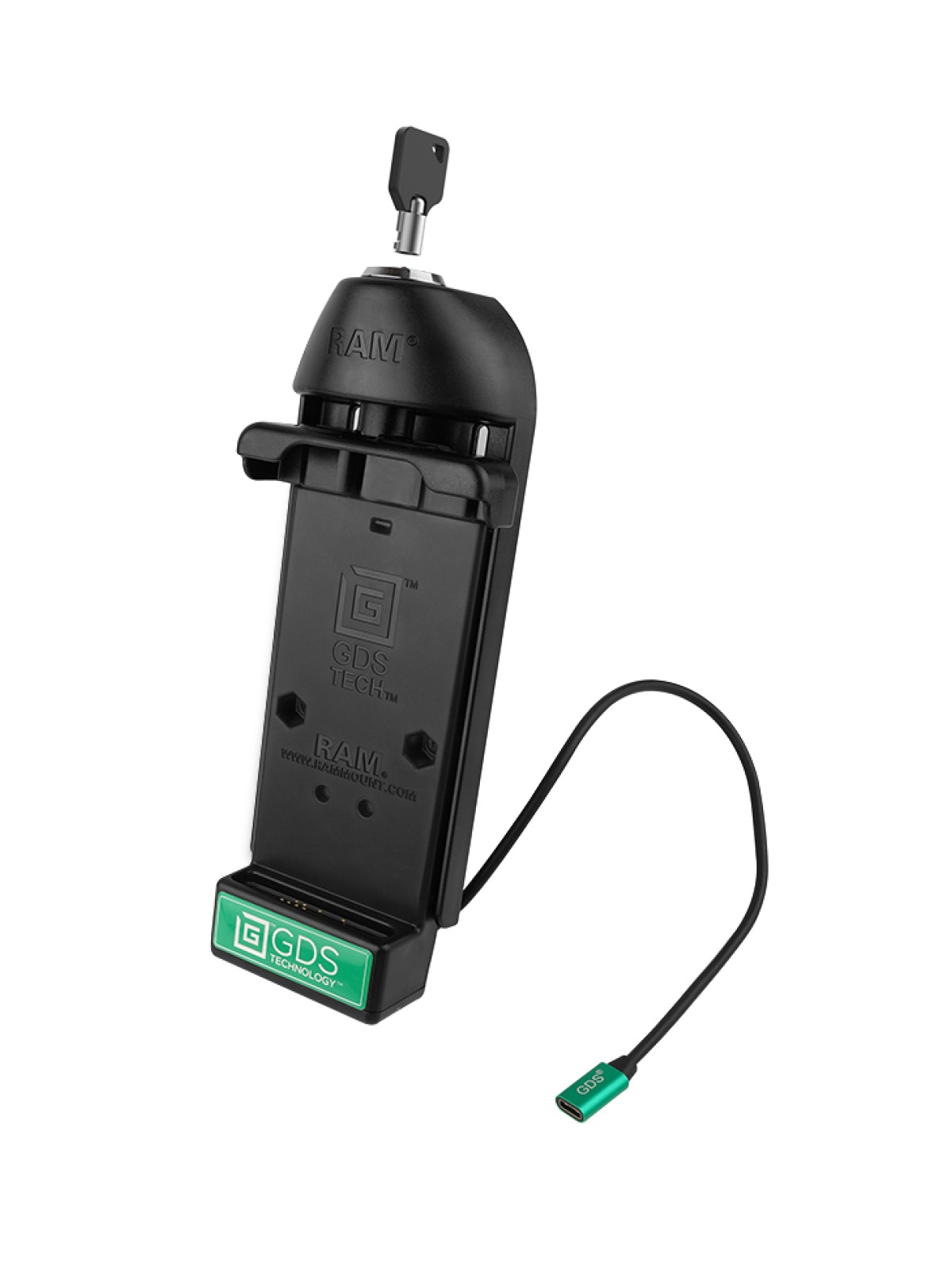 RAM Mounts GDS Dock (Schlüsselverriegelung) für Smartphones - In IntelliSkin Schutzhülle - USB-C (2.0) Anschluss
