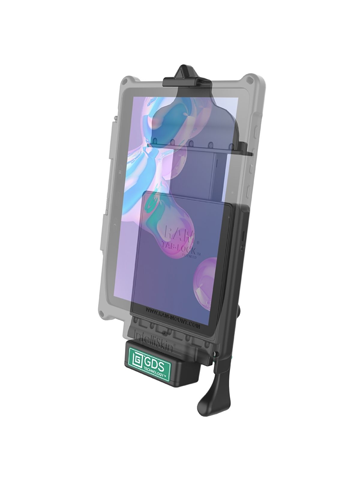 RAM Mounts GDS Tab-Lock Halteschale (Schlüsselverriegelung) für Tablets - In IntelliSkin Next Gen Schutzhülle - USB-C (3.1) Anschluss