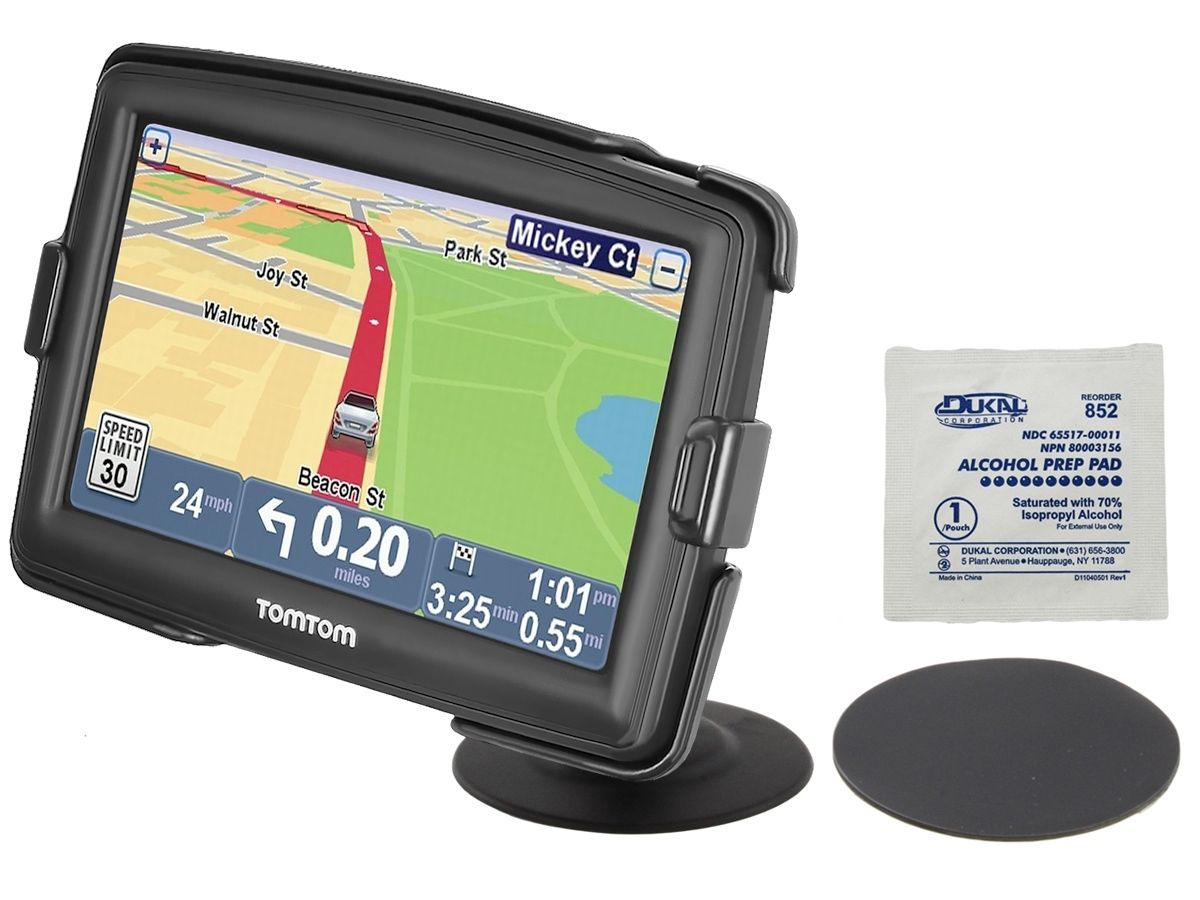 RAM Mounts Aufbau-Halterung Lil Buddy für TomTom XXL - Klebesockel, Halteschale, Schrauben-Set, im Polybeutel