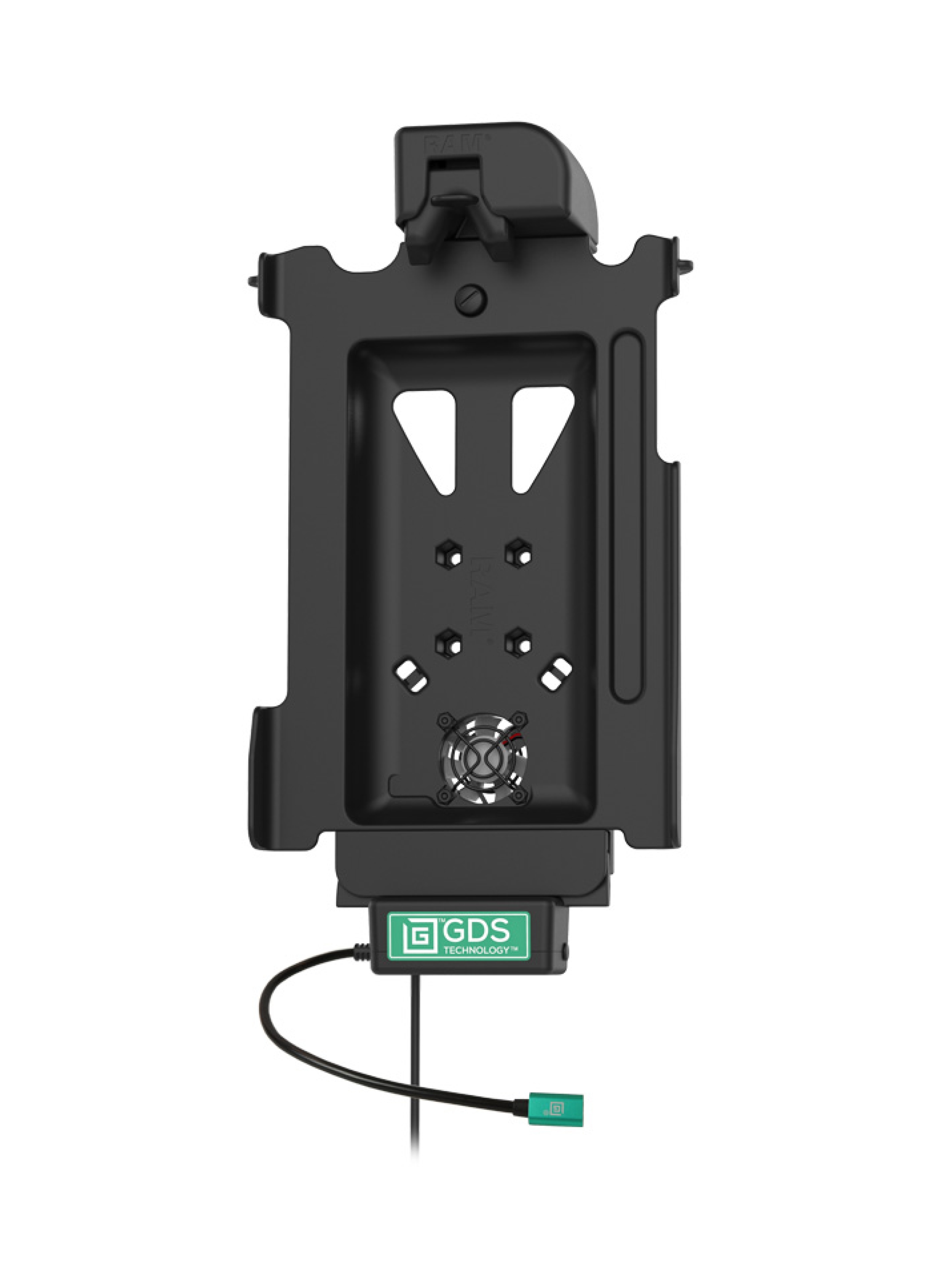 RAM Mounts GDS Cool-Dock Halteschale (Schnappverschluss) Samsung Tab S7, S9 & S9 FE - in IntelliSkin Next Gen Schutzhülle - Mit Lüfter - USB-C-Anschluss