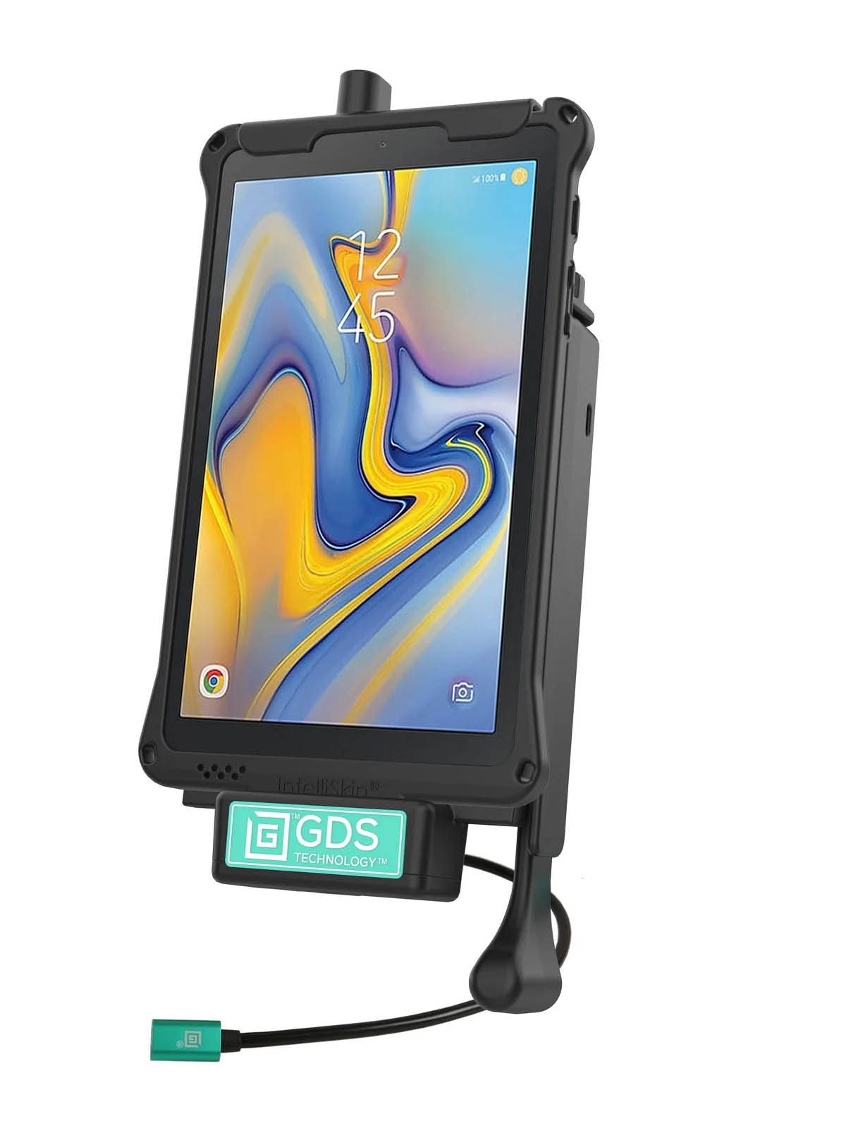 RAM Mounts GDS Tab-Lock Halteschale (Schlüsselverriegelung) für Samsung Tab A 8.0 (2018) - in IntelliSkin Schutzhülle - USB-C-Anschluss