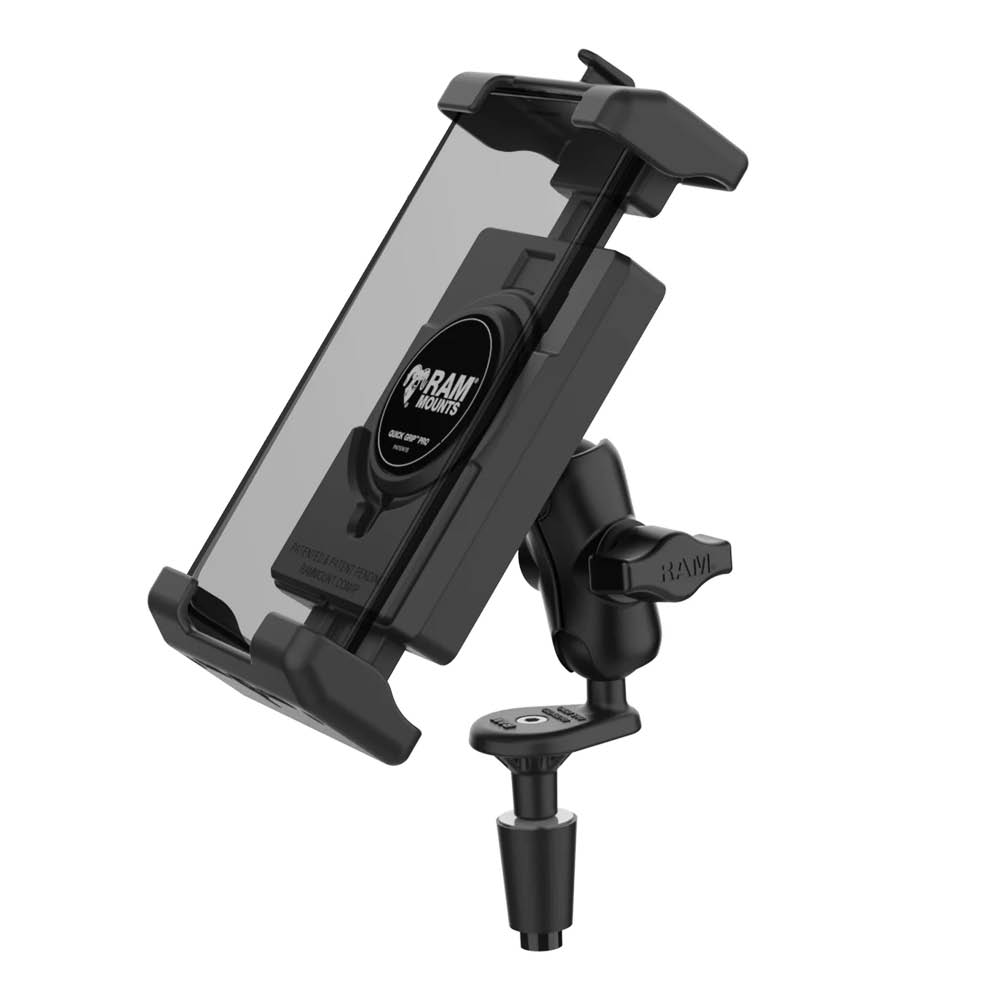 RAM Mounts Quick-Grip Pro XL Motorrad-Halterung für Smartphones - B-Kugel (1 Zoll), Lenkerkopf-Basis, kurzer Verbindungsarm