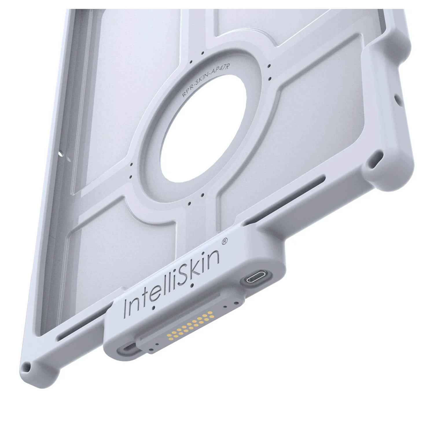 RAM Mounts IntelliSkin Next Gen Ladeschutzhülle für Apple iPad Pro 13 (M4) / Air 13 (M2 & M3) / Pro 12.9 - GDS-Technologie, USB-C-Anschluss (Extern), hellgrau