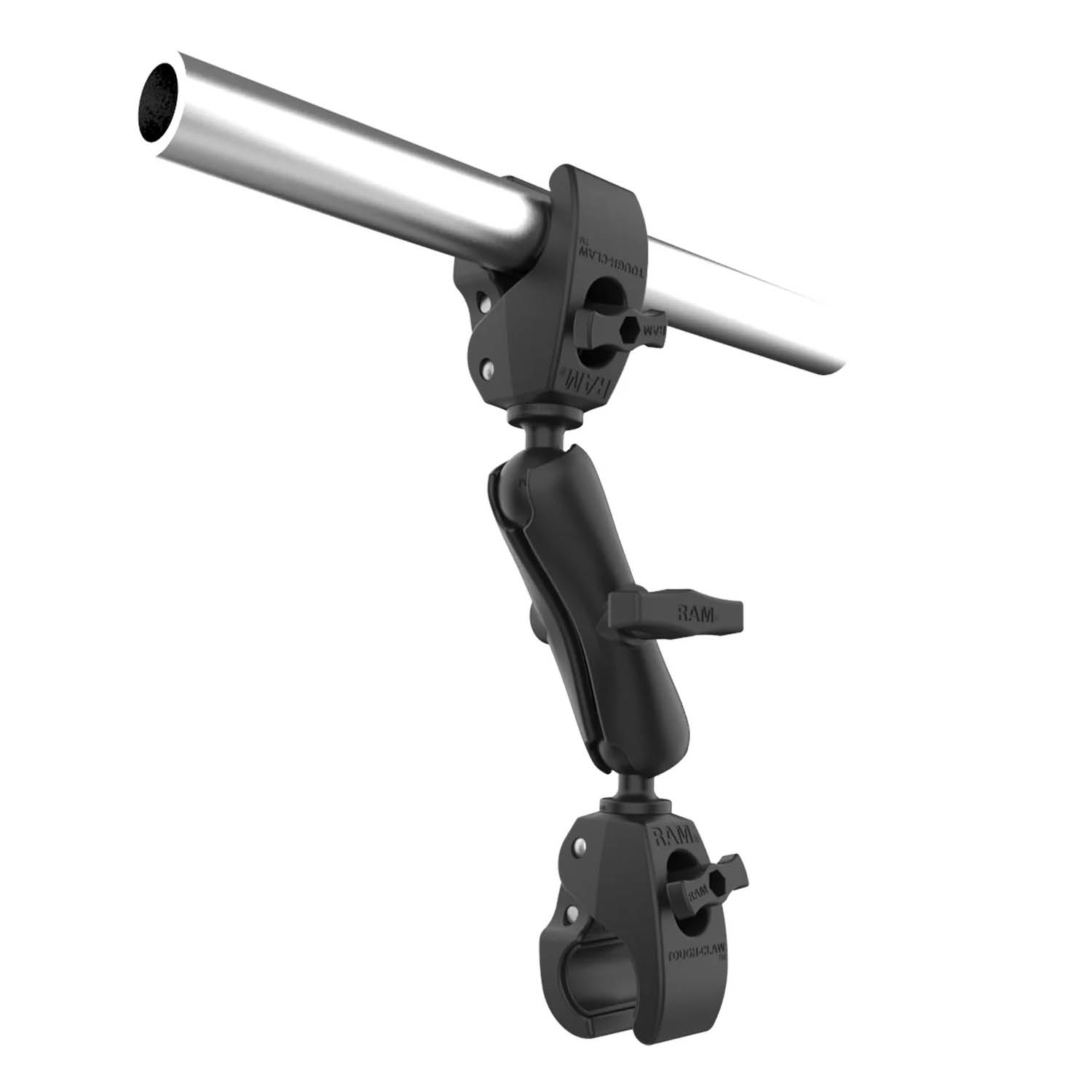 RAM Mounts Motoren-Stabilisierung für Boote mit Tough-Claw-Set - C-Kugel (1,5 Zoll), Mittlerer Verbindungsarm, Klemmbereich 25,4-40,6 mm