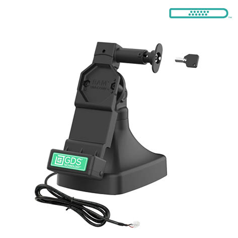 RAM Mounts GDS Uni-Conn Stand-Dockingstation (abschließbar) - Dreh- & Schwenkbar - Strom über PoE - Pogo-Pads unten