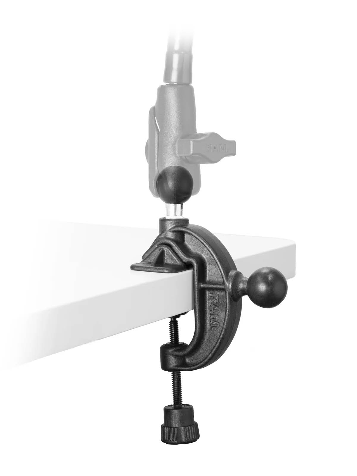 RAM Mounts Verbundstoff-Klammer mit 2 Kugeln für Rohre/Stangen - B-Kugel (1 Zoll) - Klemmbereich 0-38,1 mm