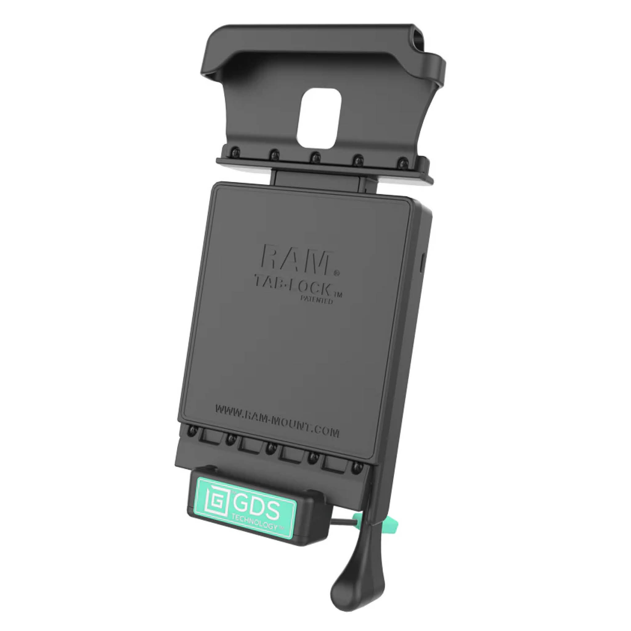 RAM Mounts GDS Tab-Lock Halteschale (Schlüsselverriegelung) für Samsung Tab Active 2 - in IntelliSkin Schutzhülle - USB-C-Anschluss