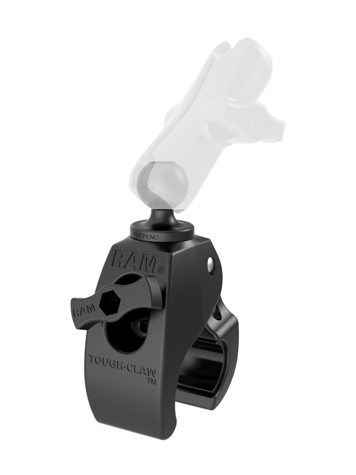 RAM Mounts Tough-Claw Halteklammer (mittel) mit Feststellschraube - B-Kugel (1 Zoll), Durchmesser 25,4-40,6 mm RAM Mounts Tough-Claw Halteklammer (mittel) mit Feststellschraube - B-Kugel (1 Zoll), Durchmesser 25,4-40,6 mm