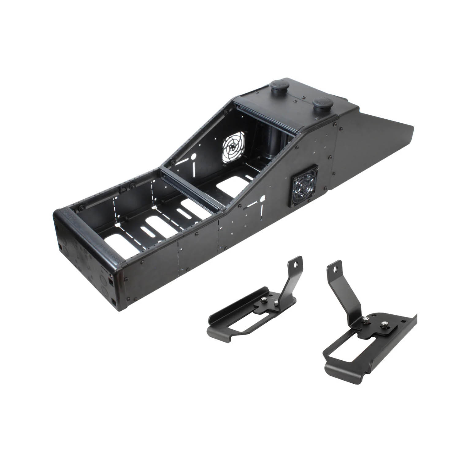 RAM Mounts Tough-Box Fahrzeug-Winkelkonsole für Chevrolet Impala US Polizei (2006-2015) - mit Stangen