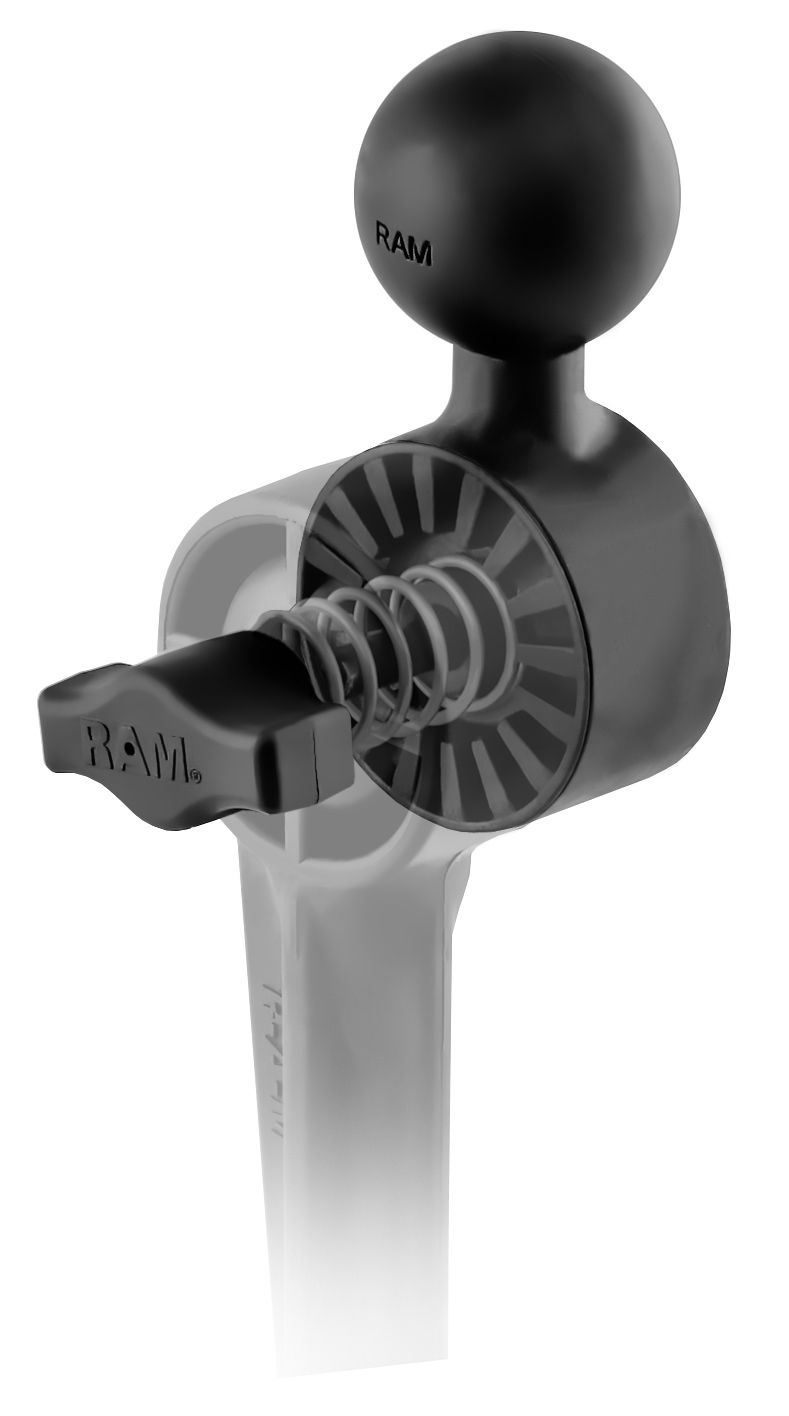 RAM Mounts Ratchet-Adapter mit C-Kugel (1,5 Zoll) für Angelrutenhalter - im Polybeutel