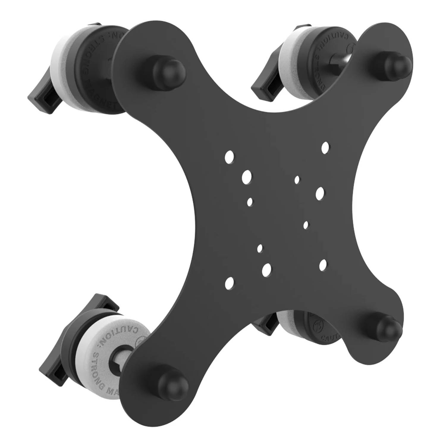 RAM Mounts Tough-Mag™ 4-Punkt Magnetbasis - neigbar für gekrümmte Scheiben, 4-Loch AMPS & VESA 75x75 mm Lochraster