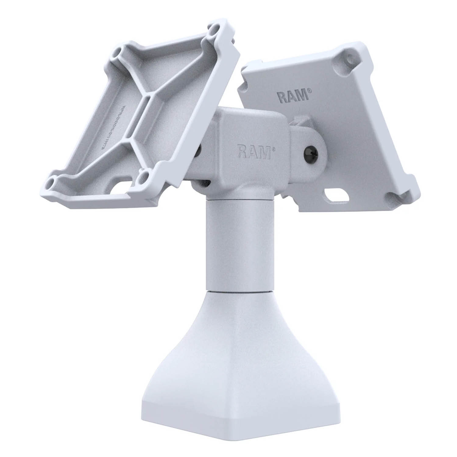 RAM Mounts Standfuss (7 Zoll) - zwei 180° schwenkbare 100x100 mm VESA Aufnahmen, hellgrau