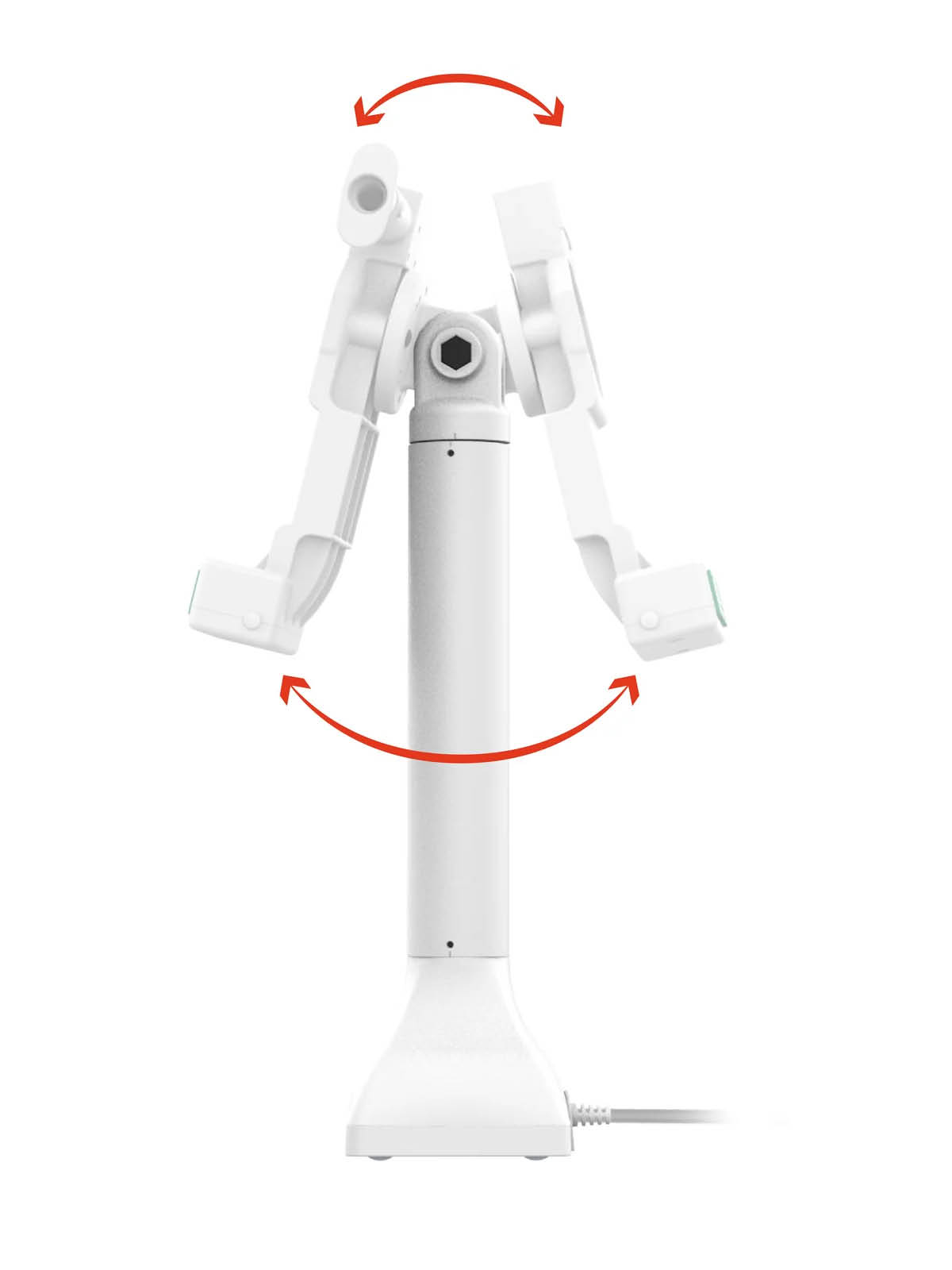 RAM Mounts GDS Uni-Conn Stand-Dockingstation (14 Zoll) mit Lösevorrichtung - Dreh-& Schwenkbar - Strom über PoE - Pogo-Pads unten - hellgrau