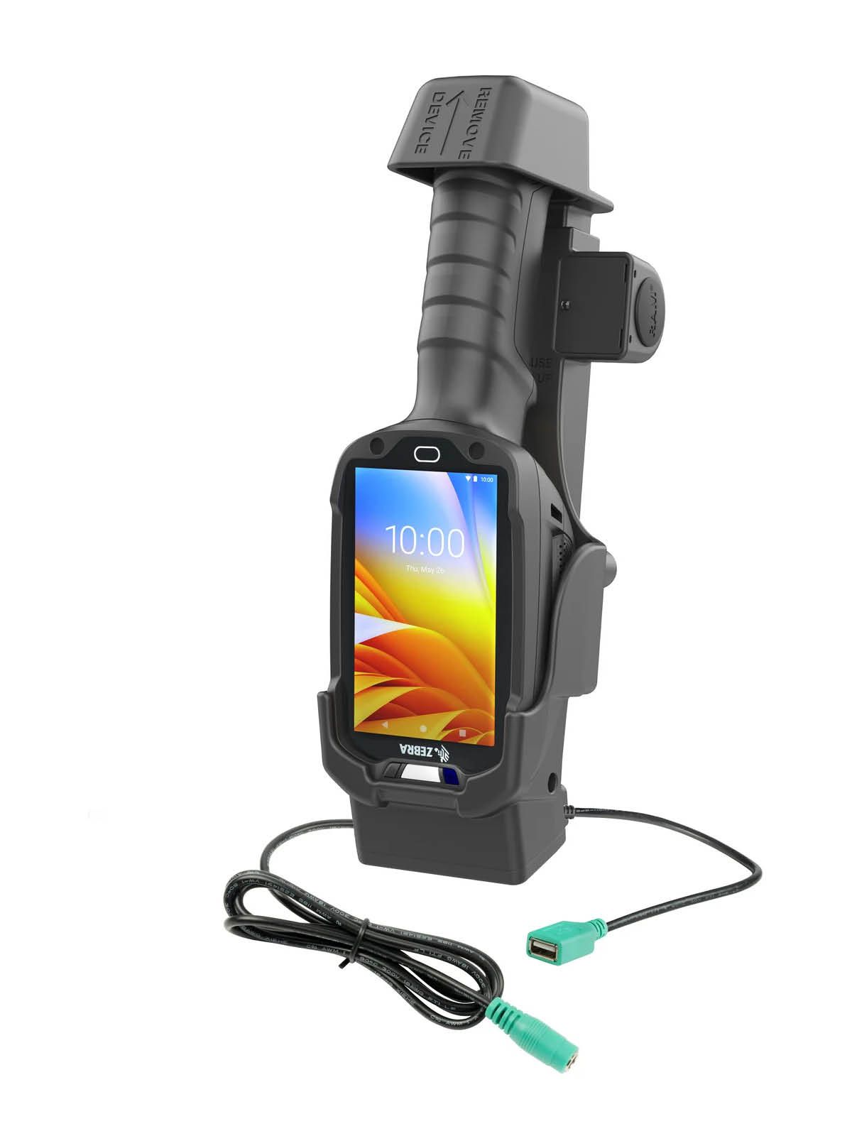 RAM Mounts Form-Fit Halteschale für Zebra TC8300 - 5.5 mm DC & USB-A-Anschluss