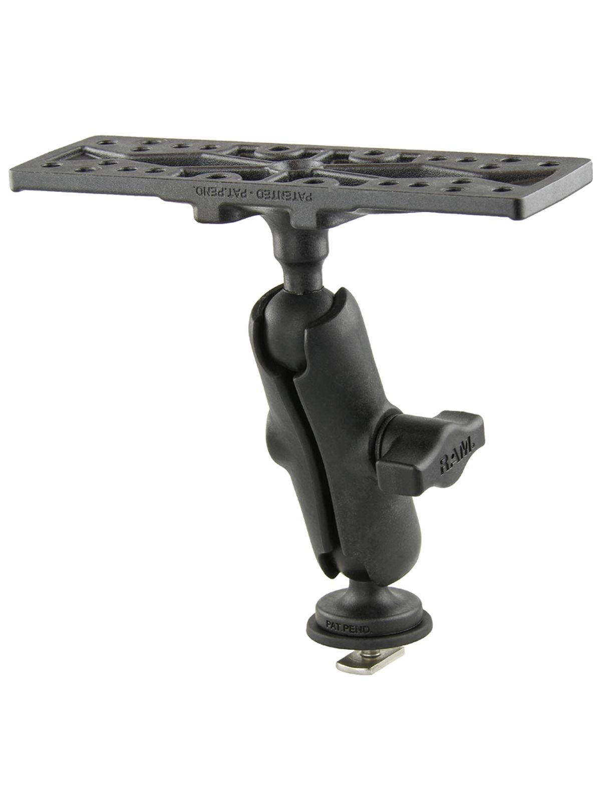 RAM Mounts Verbundstoff Marine-Set Humminbird für Tough-Track Schienen - Kugel mit T-Slot, mittlerer Verbindungsarm, Adapterplatte (11x2 Zoll), B-Kugel (1 Zoll)