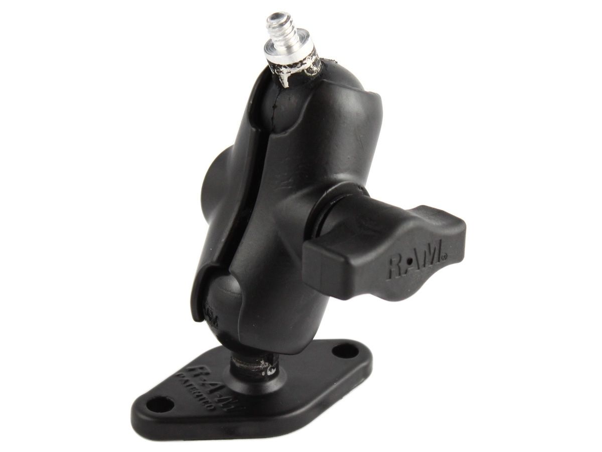 RAM Mounts Aufbau-Set - B-Kugel (1 Zoll), Diamond-Basisplatte (Trapez), kurzer Verbindungsarm, Kugel mit 1/4"-20 Gewindestift