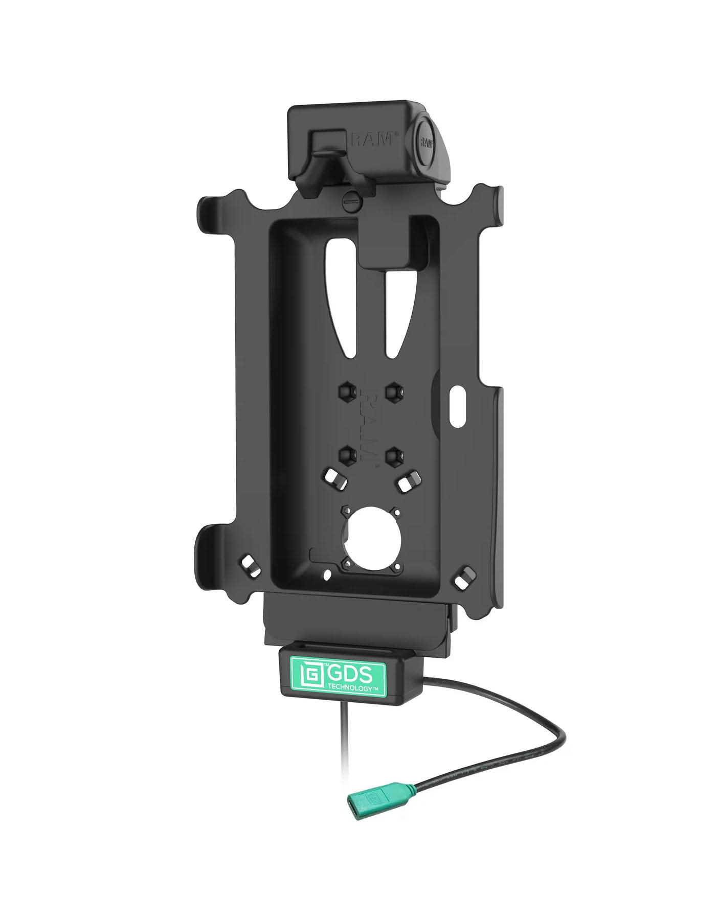 RAM Mounts GDS Tough-Dock Halteschale (Schnappverschluss) für Samsung Tab Active4 Pro & Active5 Pro - in IntelliSkin Schutzhülle - Mit Lüfter - USB-C-Anschluss