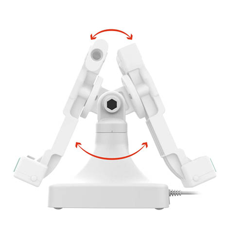 RAM Mounts GDS Uni-Conn Stand-Dockingstation - Dreh- & Schwenkbar - Pogo-Pads unten - JST-Stecker (PoE) - Hellgrau