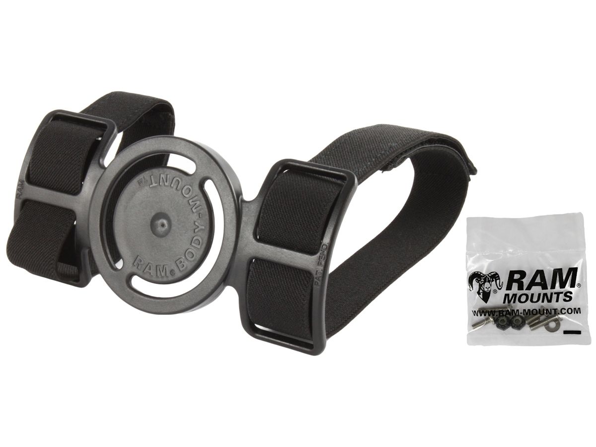 RAM Mounts Armbefestigung - mit Aufnahme für runde Basisplatte, Gummibänder, Klettverschluss, Schrauben-Set