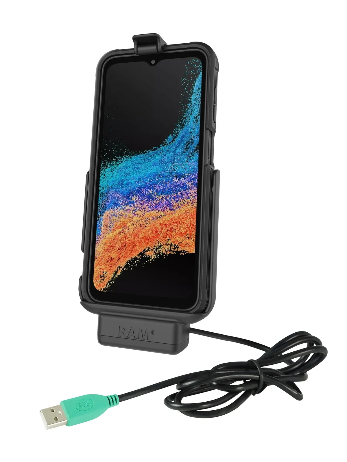 RAM Mounts EZ-Roll'r Form-Fit Halteschale für Samsung Galaxy XCover6 Pro - Ohne Schutzhülle - USB-A-Anschluss