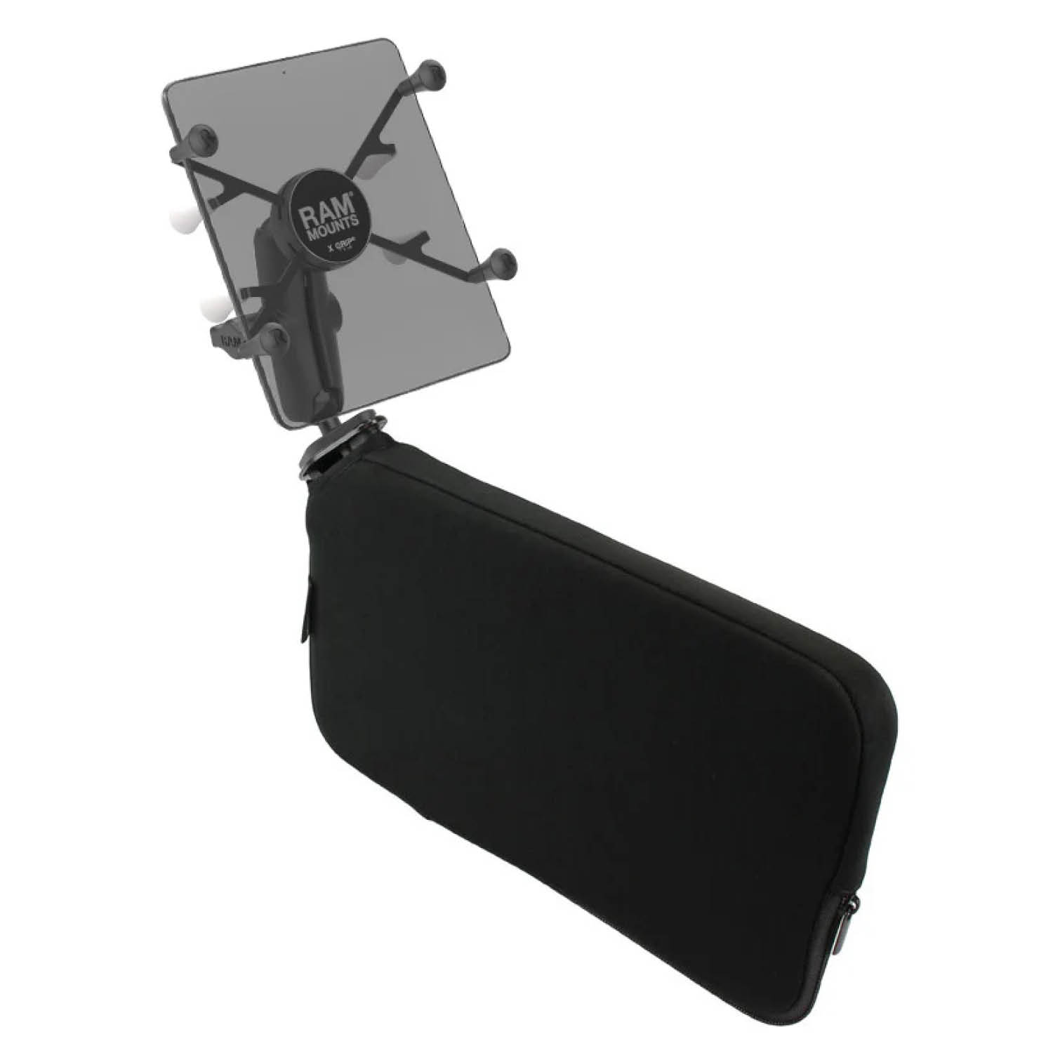 RAM Mounts X-Grip Fahrzeug-Halterung für 7-8 Zoll Tablets (Verbundstoff) - Mittlerer Verbindungsarm - Tough-Wedge Basis mit Trapez-Kugel - B-Kugel (1 Zoll)