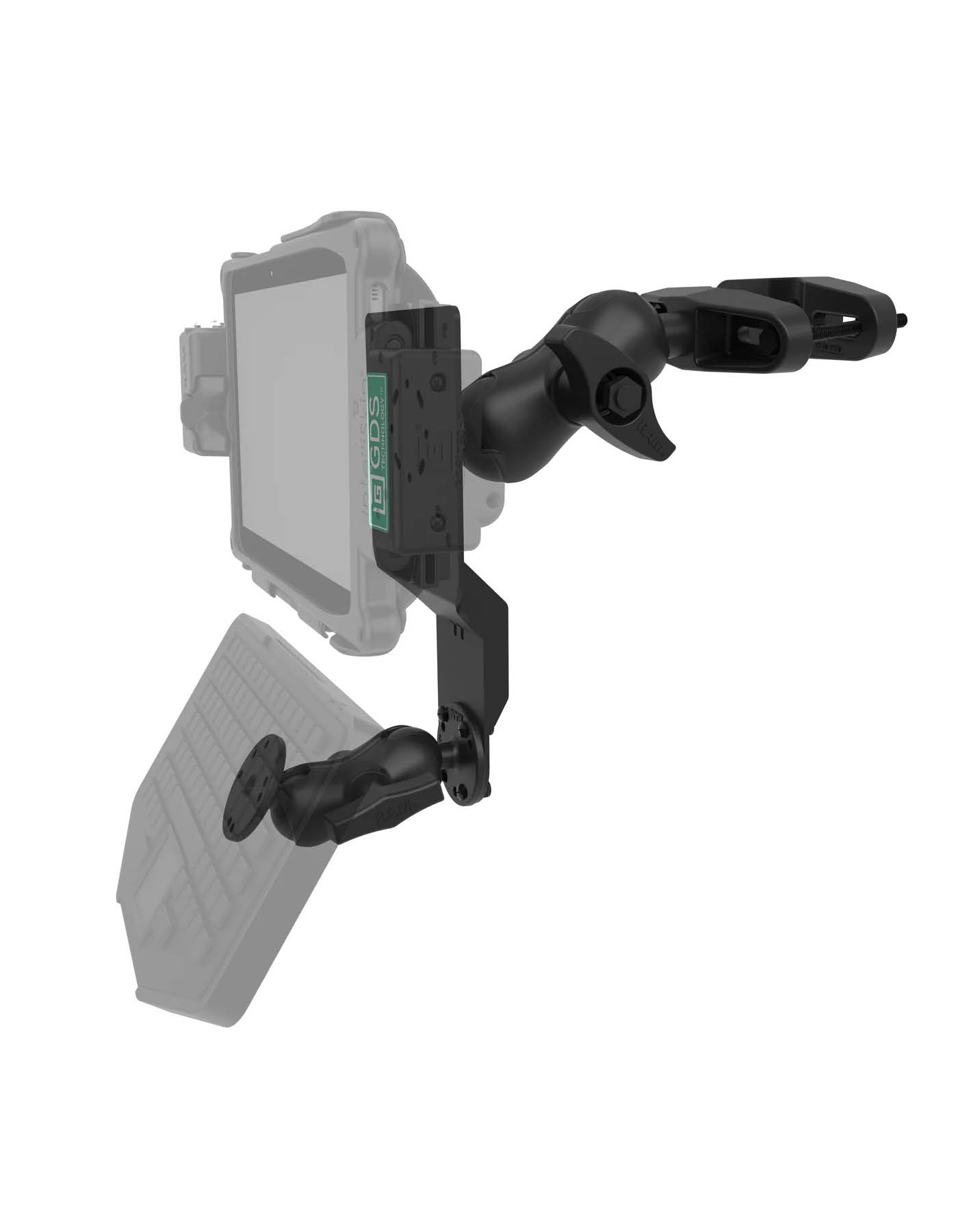 RAM Mounts Universal-Halterung für Gabelstapler - C-/D-Kugel (1,5/2,25 Zoll), Schraubklemme (44,45-101,6 mm)