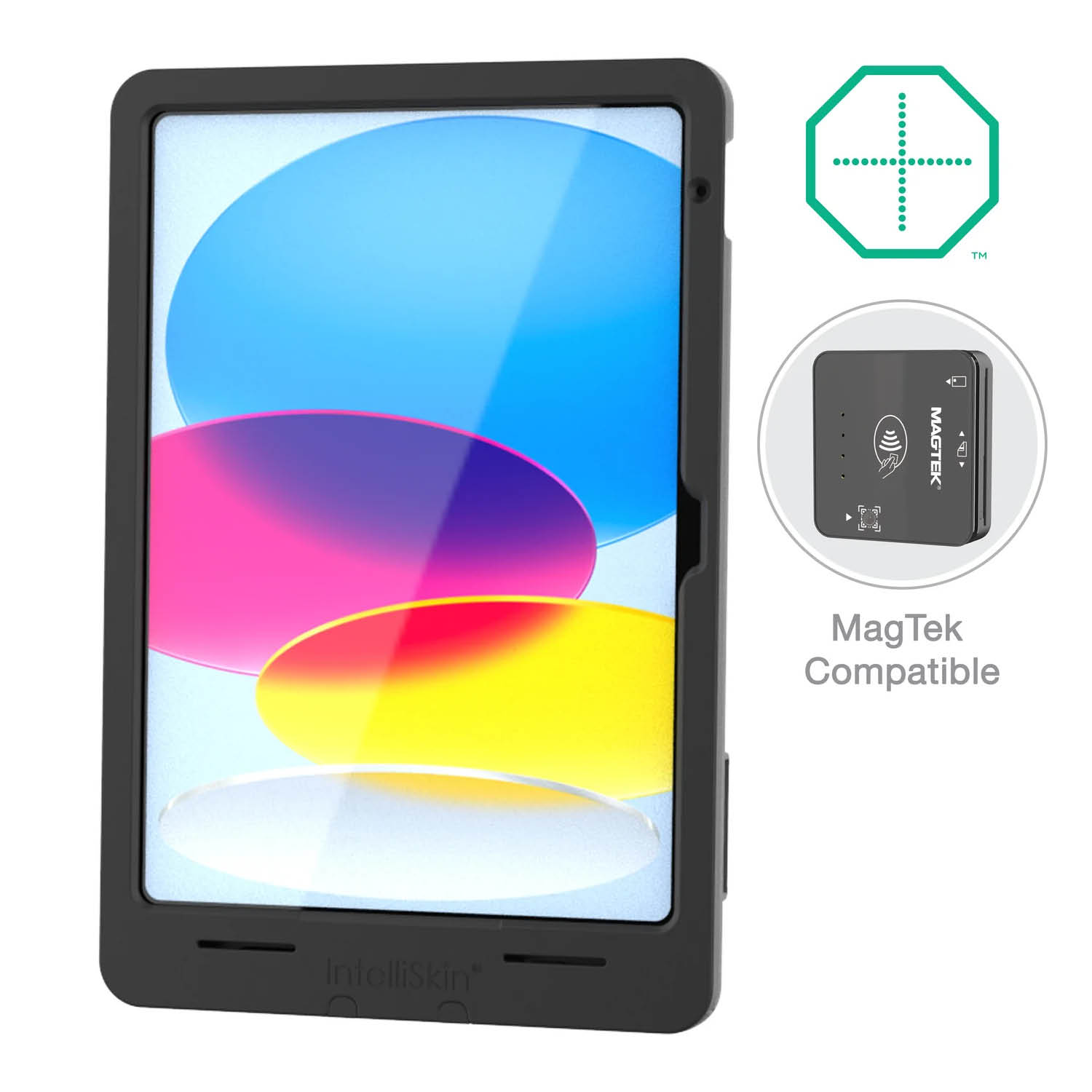 RAM Mounts IntelliSkin Thin-Case Ladeschutzhülle für Apple iPad 10 & 11 Gen. & MagTek Modul - GDS-Technologie - Rückseitige Pogo-Pads - USB-C-Anschluss (Extern)